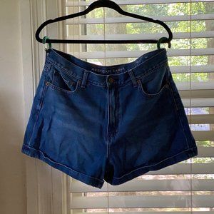 A&E Medium Wash High Waisted Mom Jean Shorts